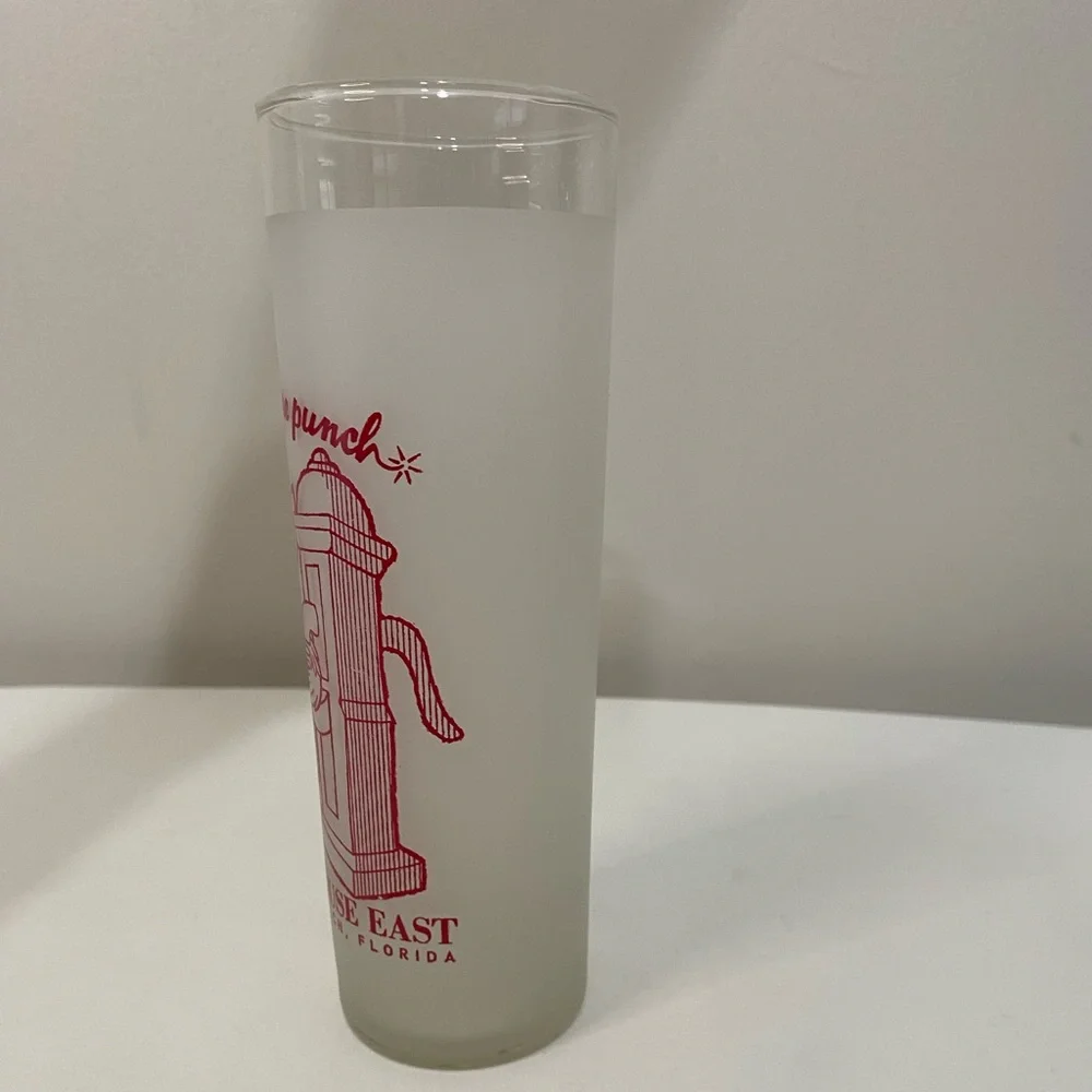Jackalope Punch Pump House East Daytona Florida 7 Inch Drink Glass Frosted